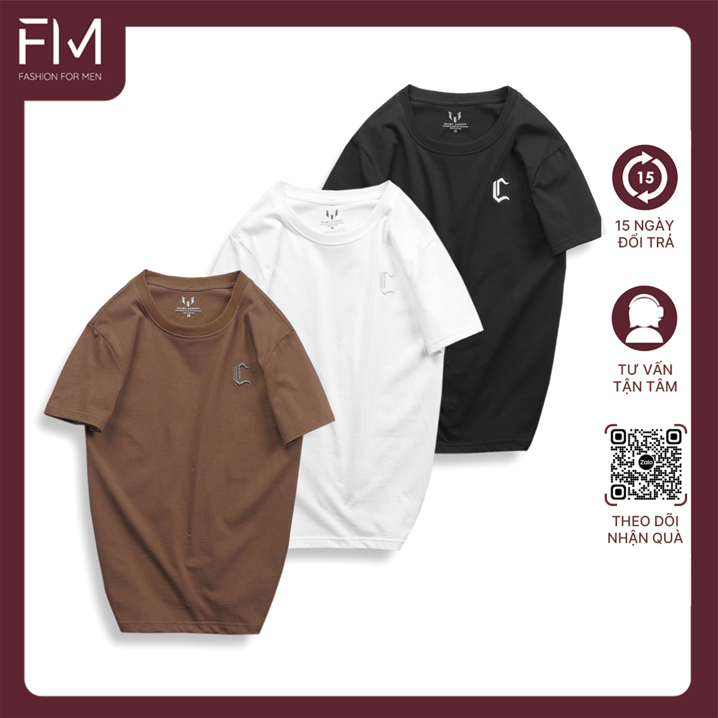 Áo thun cổ tròn ngắn tay JASSON, chất cotton 100% thiết kế họa tiết thêu logo - FORMEN SHOP - FMPS199