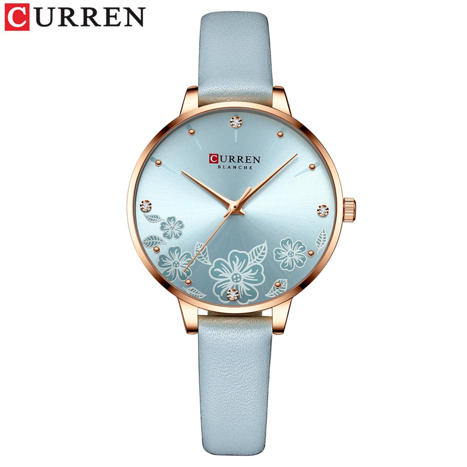 Đồng hồ đeo tay nữ thời trang CURREN dây da không thấm nước