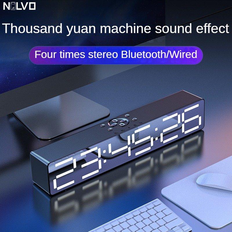 Thiết kế gương Loa Màn hình Led đen trắng Loa âm thanh nổi Máy tính để bàn Tv Đa phương tiện Loa Màn hình Loa Đồng hồ Màu sắc: đen