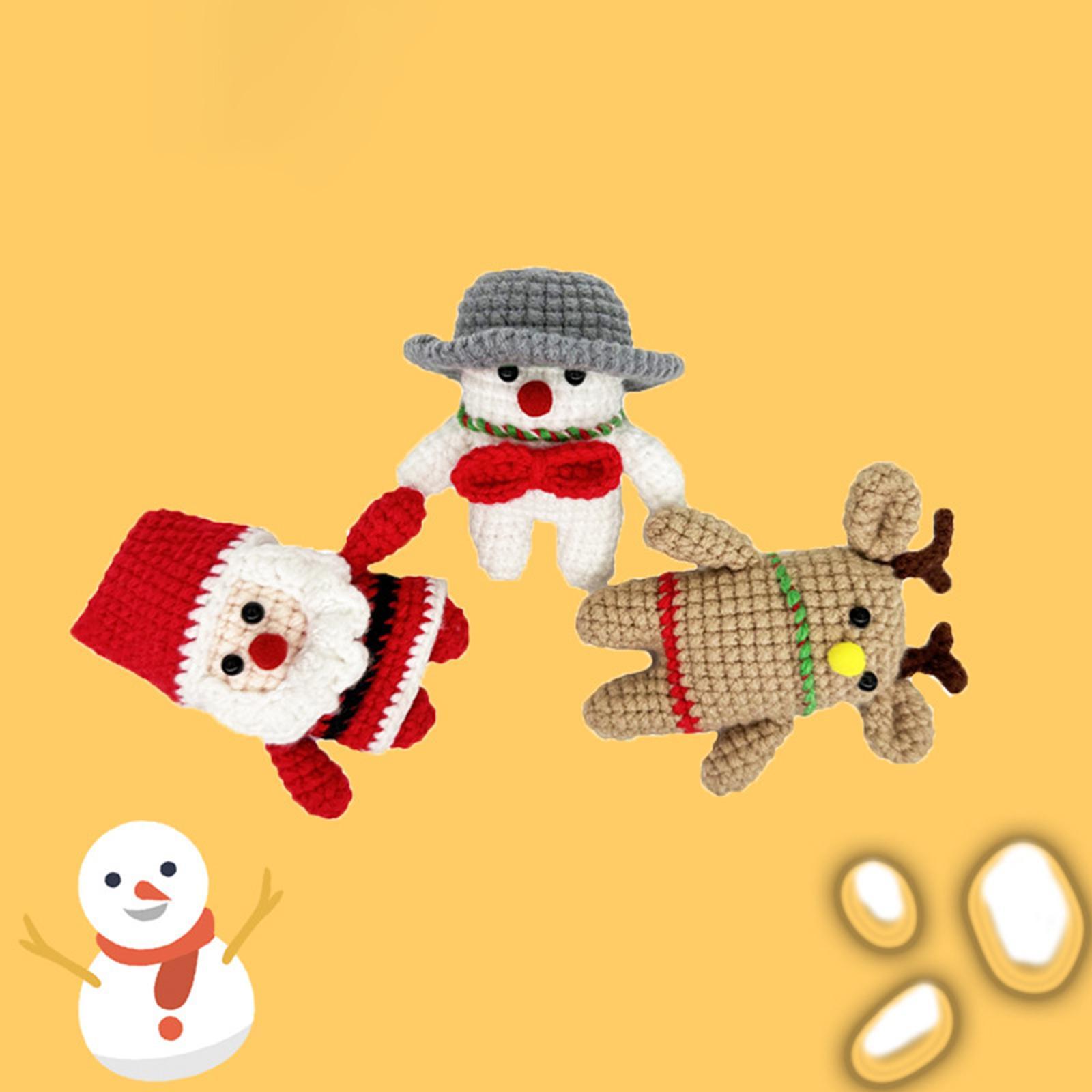 Doll Crochet Materials Set Christmas Doll Crochet  Deer Toy Party Cute Practical Crafts DIY Crochet Doll Set for Kids Teens