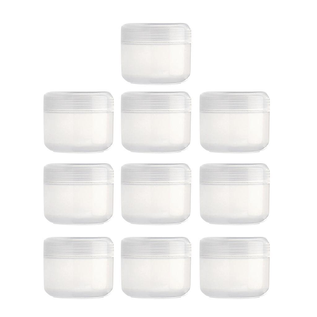 2X Refillable Plastic Empty Face Cream Cosmetic Container with Lid Clear-50g