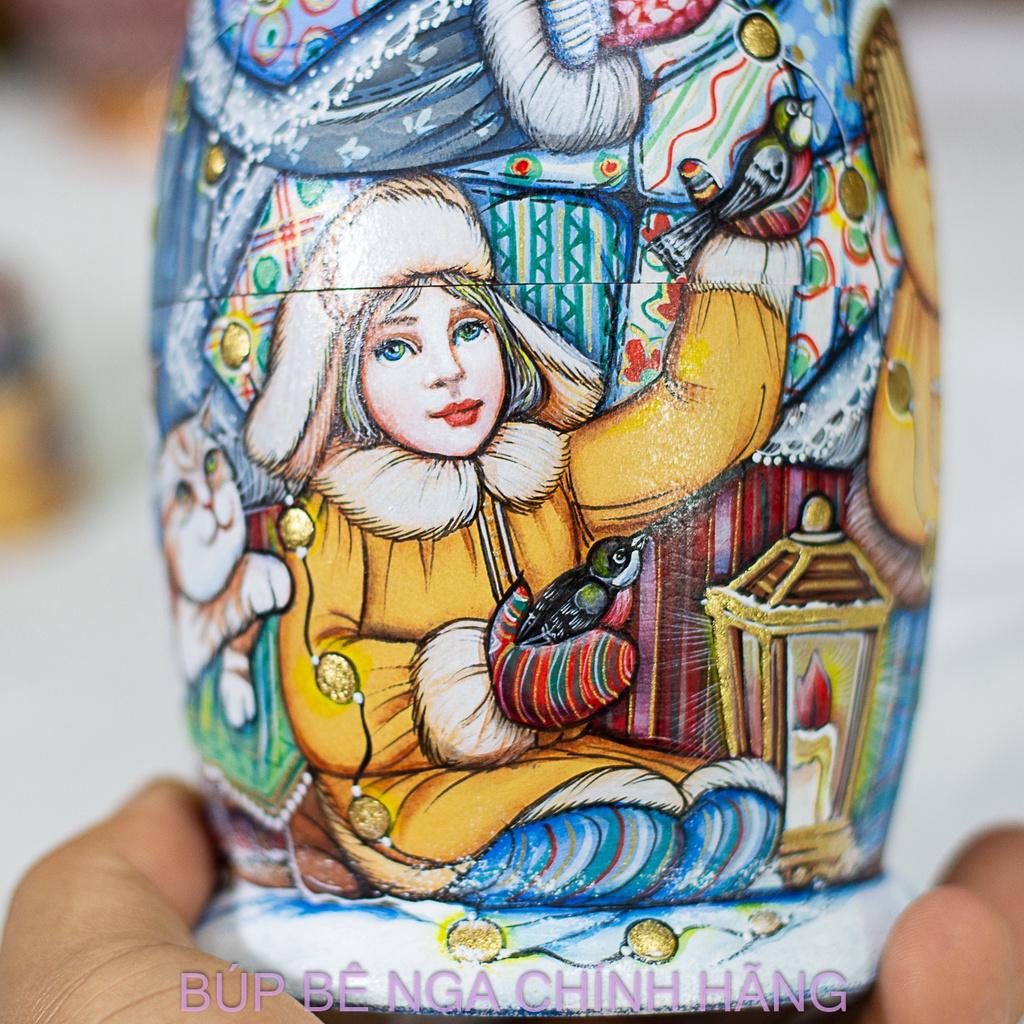 BỘ BÚP BÊ NGA MATRYOSHKA CAO CẤP 5 LỚP 20CM HOA VĂN "CÔ BÉ MÙA ĐÔNG" CỰC ĐẸP VÀ PHONG CÁCH