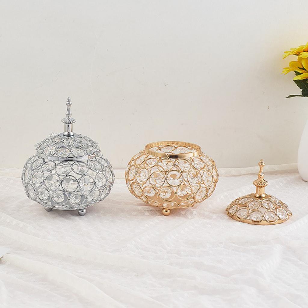 2 Pieces Crystal Crystal Tealight Candle Holder