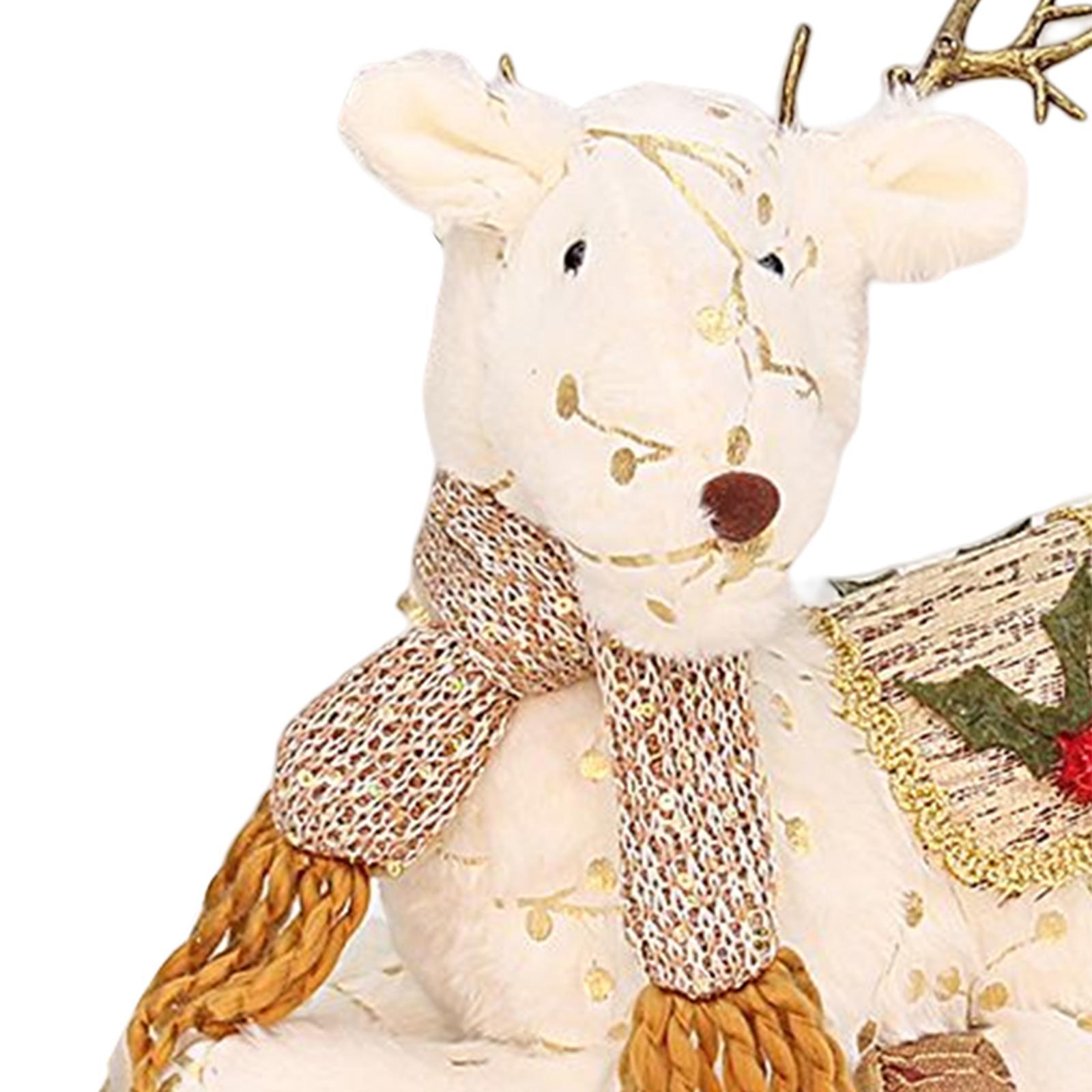 3Pcs Christmas Reindeer Stuffed Animal Creative Plush Elk Office Home Decor