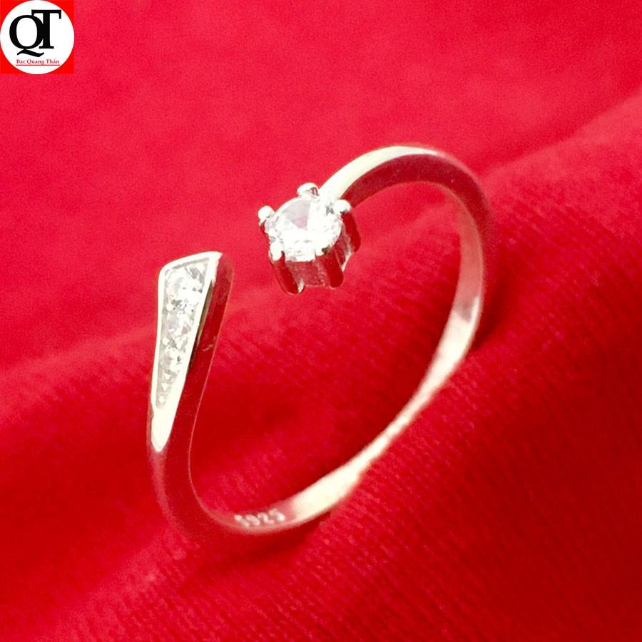 Nhẫn nữ Bạc Quang Thản thiết kế free size 100% chất liệu bạc cao cấp không xi mạ, phù hợp đeo cho mọi lứa tuổi