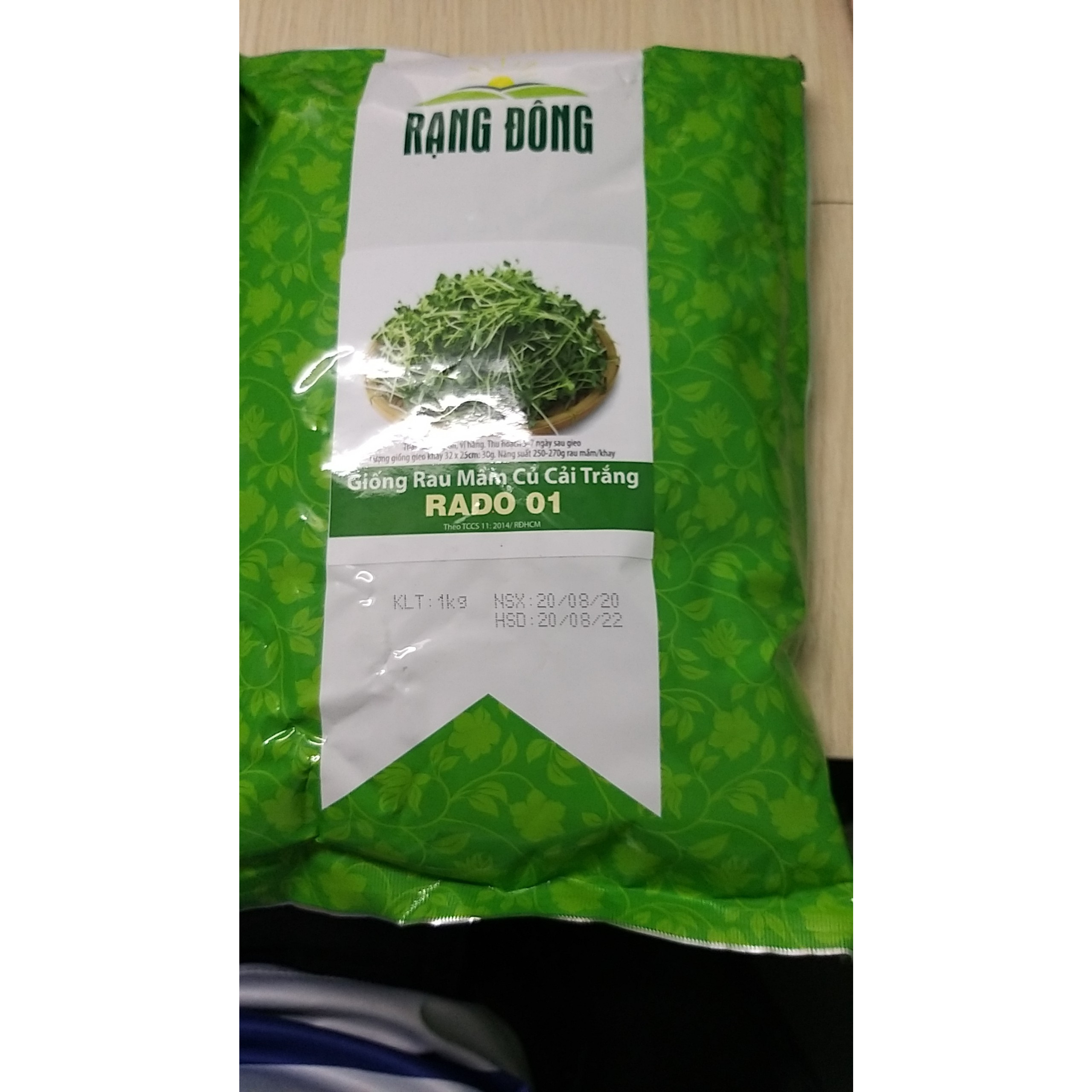 HẠT GIỐNG Rau Mầm Củ Cải Trắng RADO 01 - GÓI 1KG, NÃY MẦM CỰC KHÕE