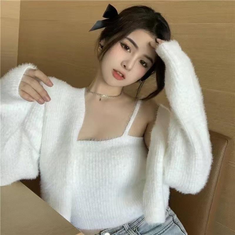 SET ÁO HAI DÂY LEN LÔNG CROTOP SEXY