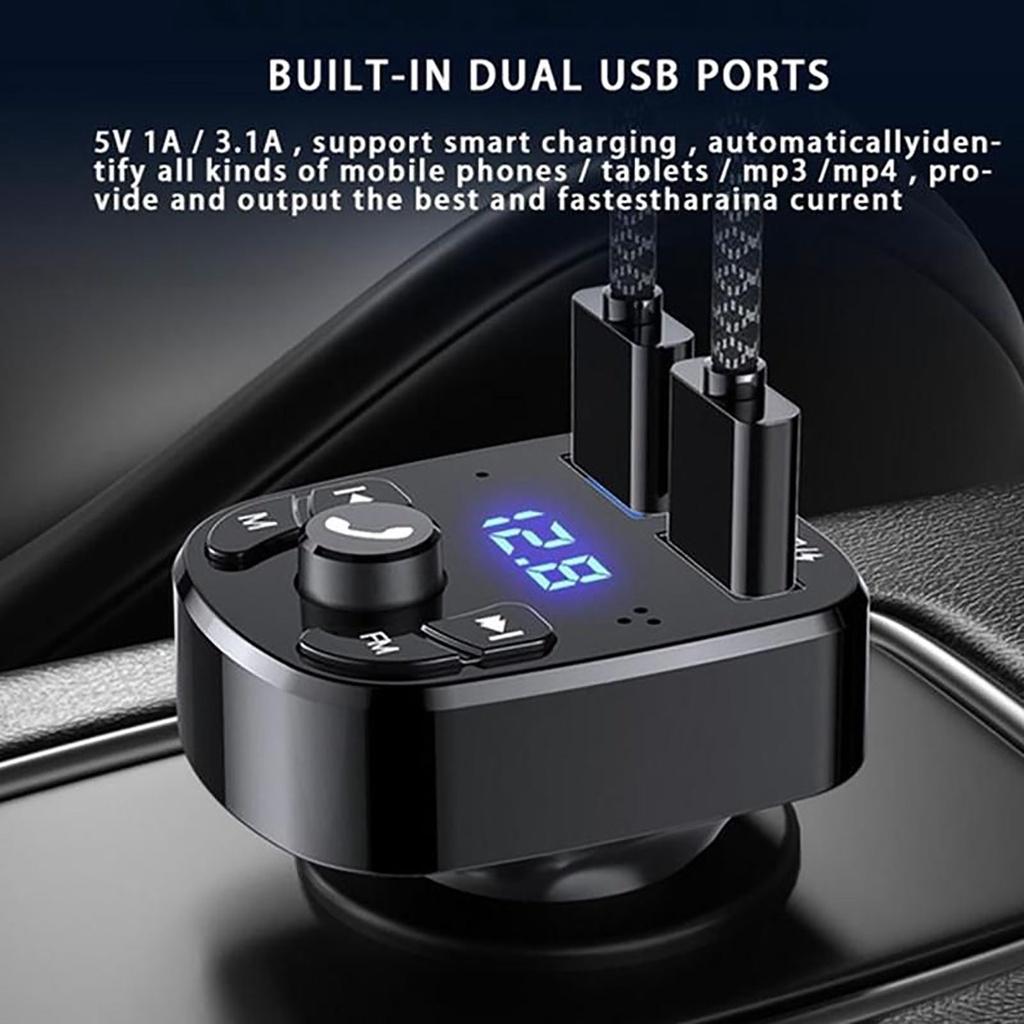 Máy nghe nhạc MP3 bluetooth không dây hai cổng sạc USB cho xe hơi