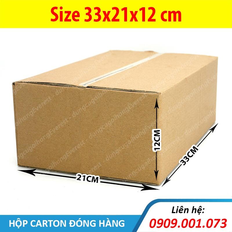 Hộp giấy size 33x21x12 cm, thùng carton gói hàng Everest