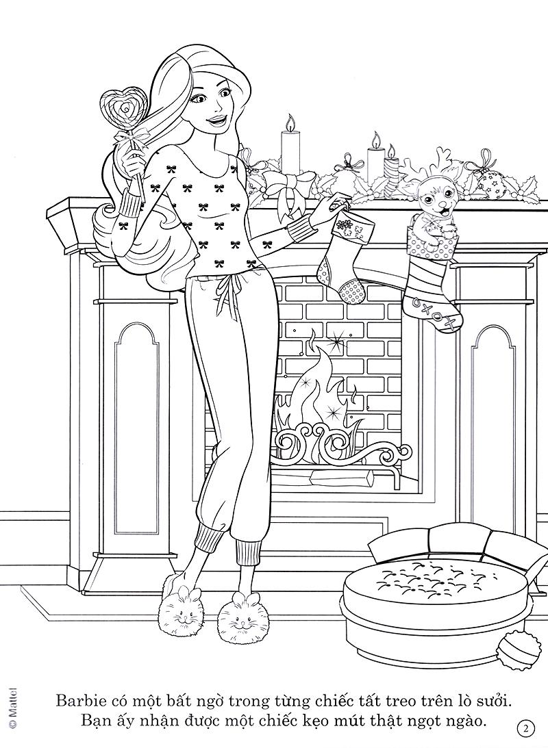 Bộ Sách Tô Màu Khổ Lớn Berbie - 50 Đề Can Bóc Dán Đề Can (Bộ 3 Cuốn)