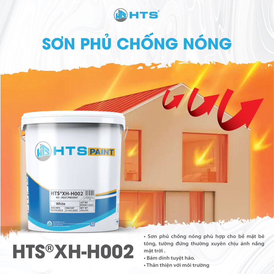 Sơn chống nóng tường HTS XH-H002 Thùng 20Kg - Giảm 5-20 độ C bề mặt