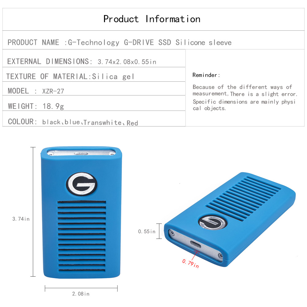 Vỏ Bảo Vệ SSD Bọc Silicon Đàn Hồi Cho Di Động G-Technology G-Drive