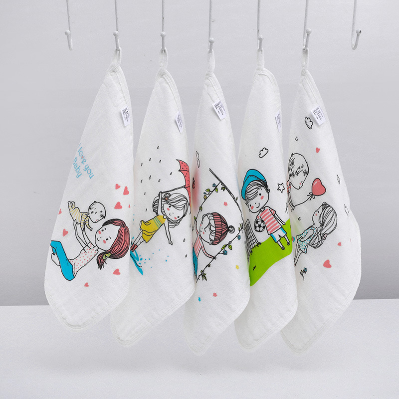 Combo 5 Khăn Sữa Sợi Bông Cotton Mềm Mại Cho Da Em Bé 30*30cm - Hàng Chính Hãng