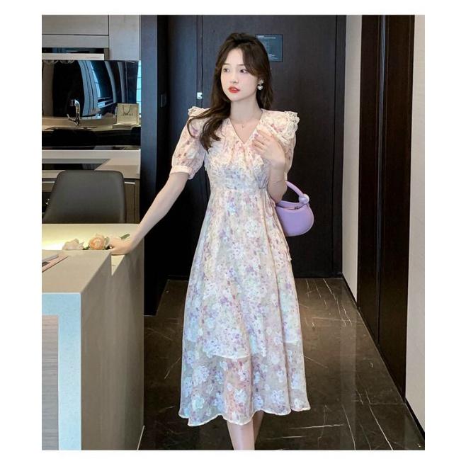 ĐẦM XÒE HOA PHỐI REN CAO CẤP