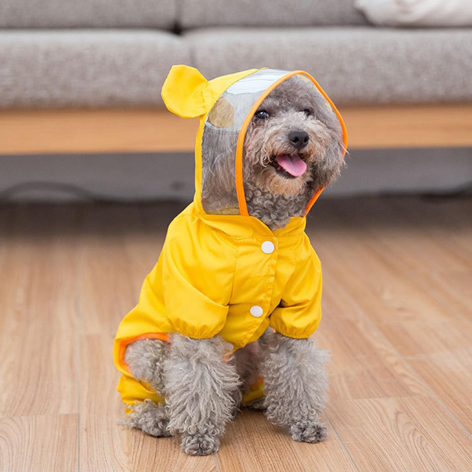 Dog Raincoat Pet Dog Raincoat Waterproof Dog Puppy Raincoat with Transparent Hat Brim Large Dog Medium Dog Rain Coat