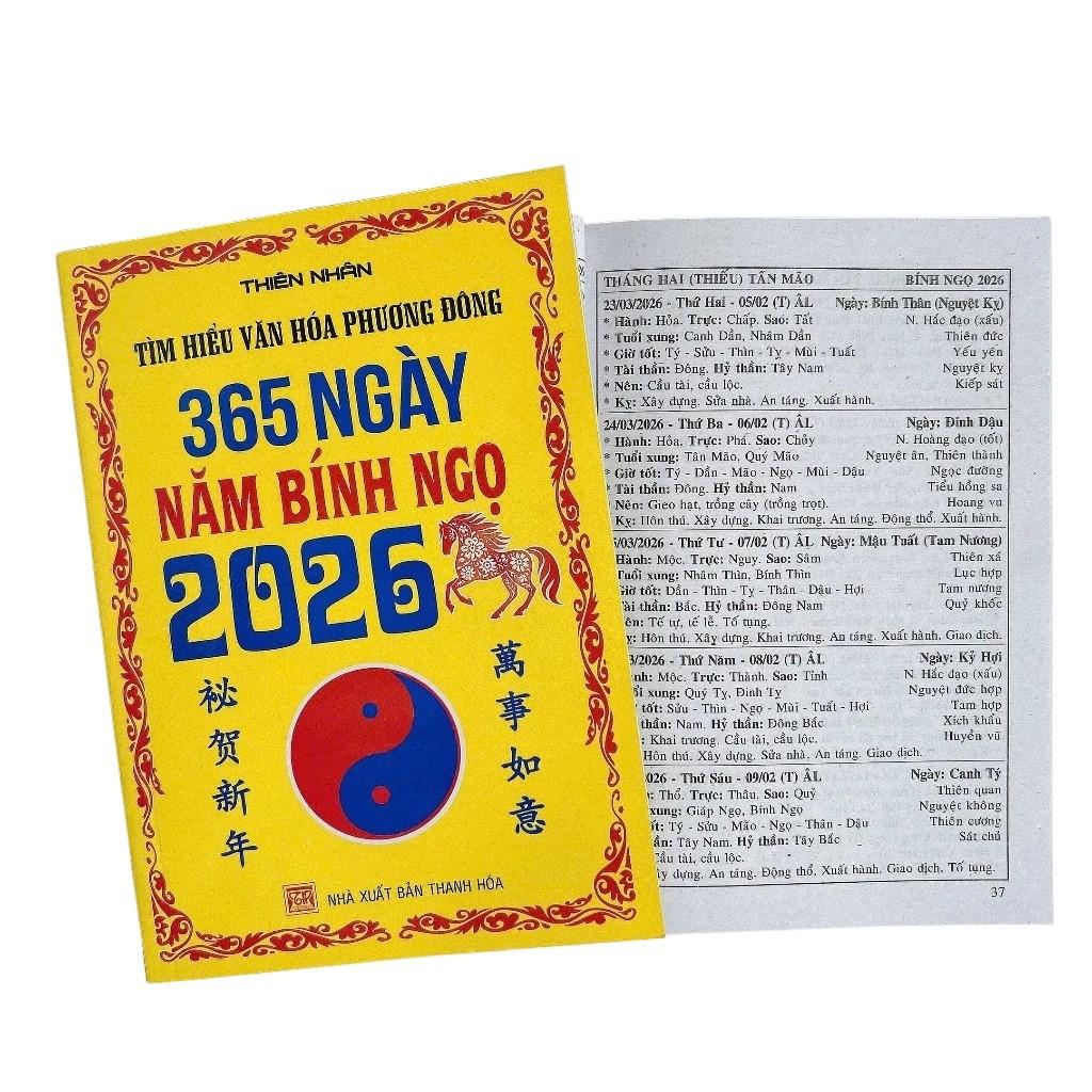 Sách - Tìm Hiểu Văn Hóa Phương Đông - 365 Ngày Năm Bính Ngọ 2026