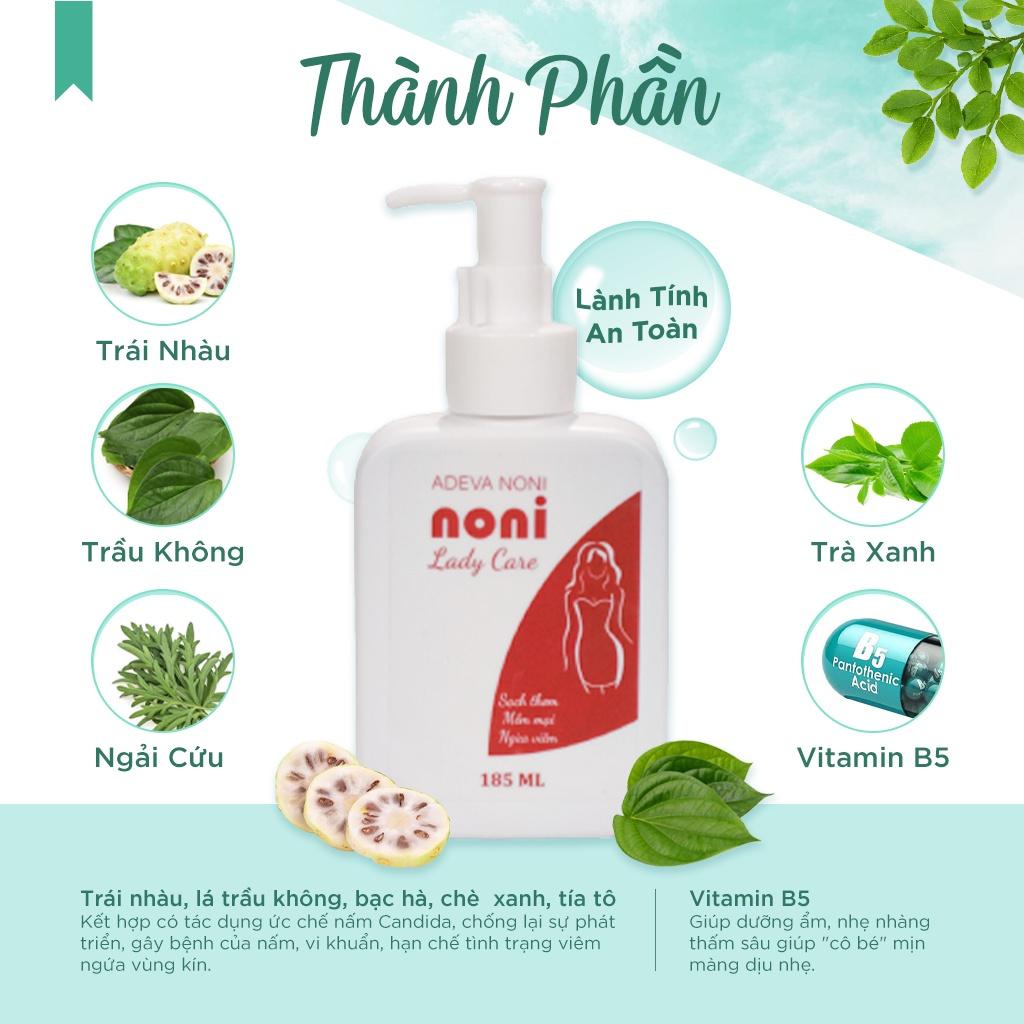 Dung Dịch Vệ Sinh Phụ Nữ ADEVA NONI LADY CARE Chiết Xuất Thảo Mộc Giảm Viêm Ngứa, Hiệu Quả - Dung Tích 185ML