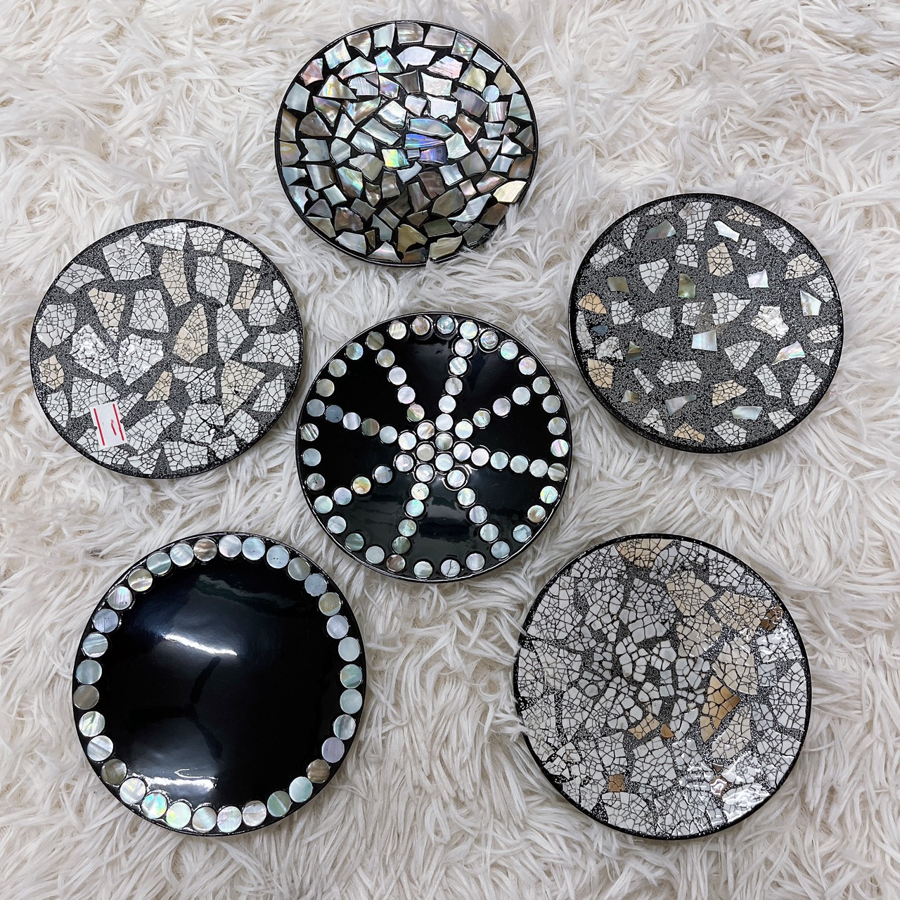 Dĩa Sơn Mài Trang Trí Lưu Niệm cẩn trứng, vỏ ốc cao cấp size 12cm