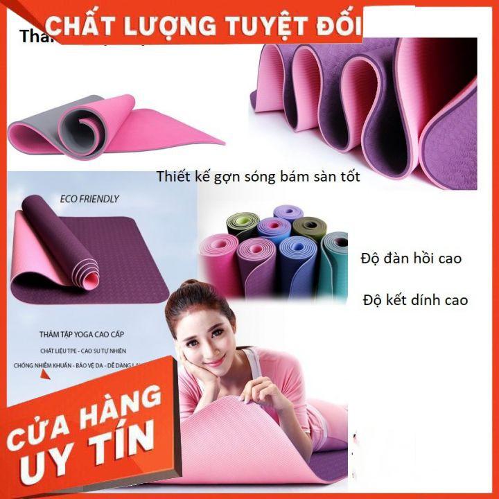 thảm tập yoga , thảm tập gym tại nhà , thảm tập yoga 2 lớp chống trượt định tuyến cao cấp