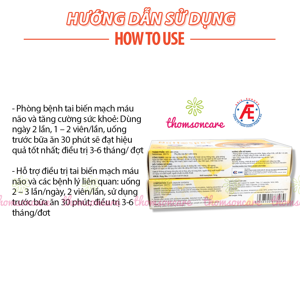 Nattospes - Có tem tích điểm chính hãng - Hỗ trợ hoạt huyết dưỡng não, ngăn ngừa tai biến, ổn định huyết áp