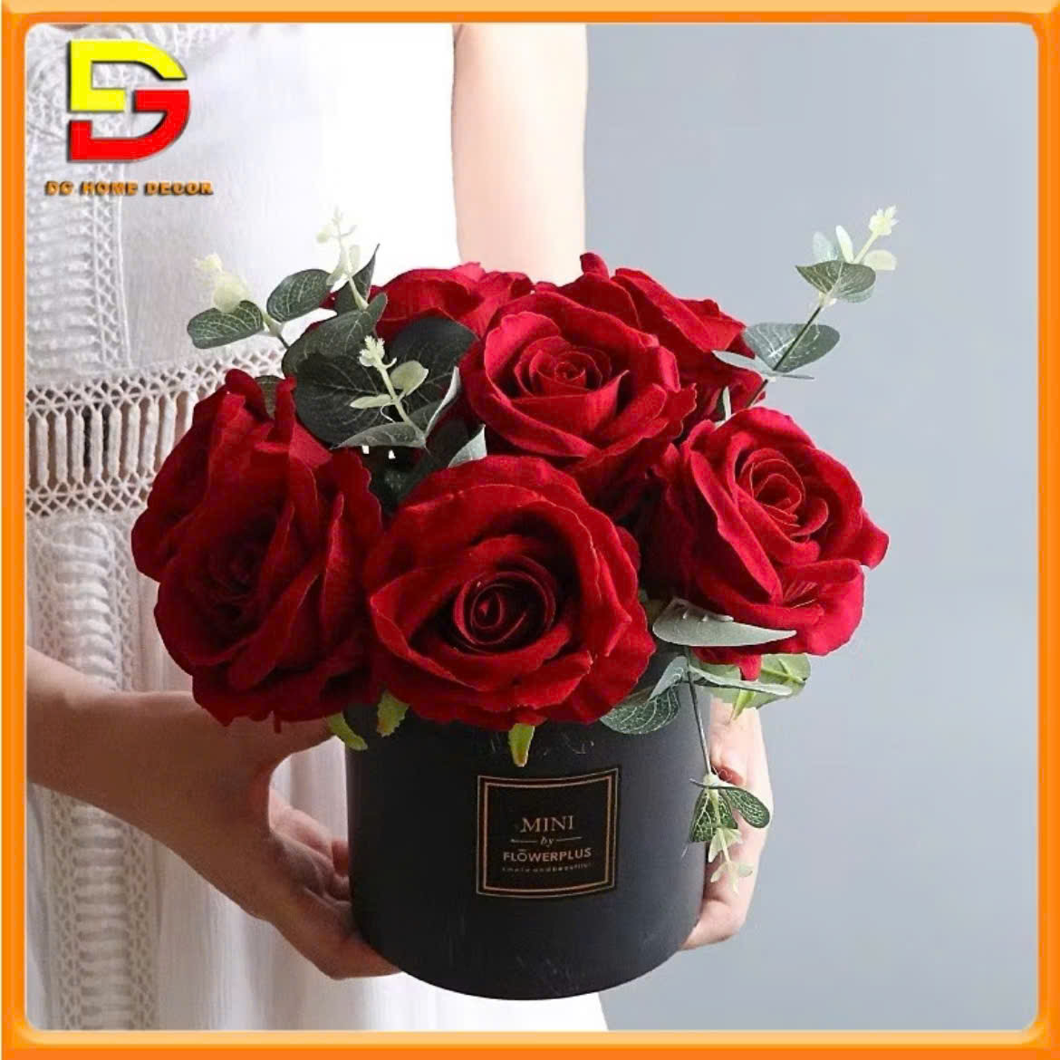 Bình Hoa Hồng Nhung Lọ Hoa Đào Đông Cao 20cm Trang Trí Phòng Khách Bàn Ăn Bàn LÀm Việc DG-548