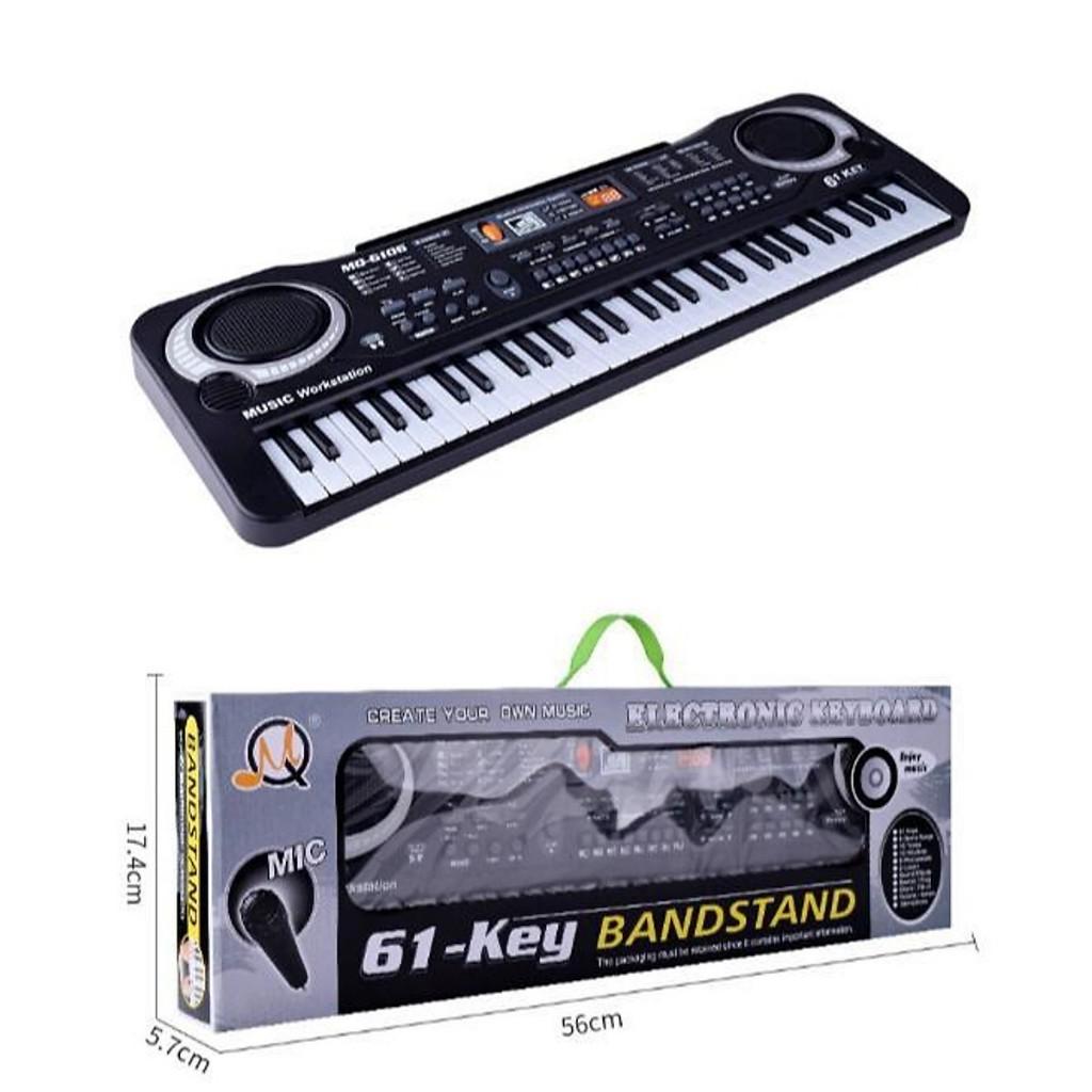 Đàn Piano 61 Phím, Kèm Mic Hát, Quà Tặng Cho Bé Vui Chơi Phát Triển Trí Tuệ