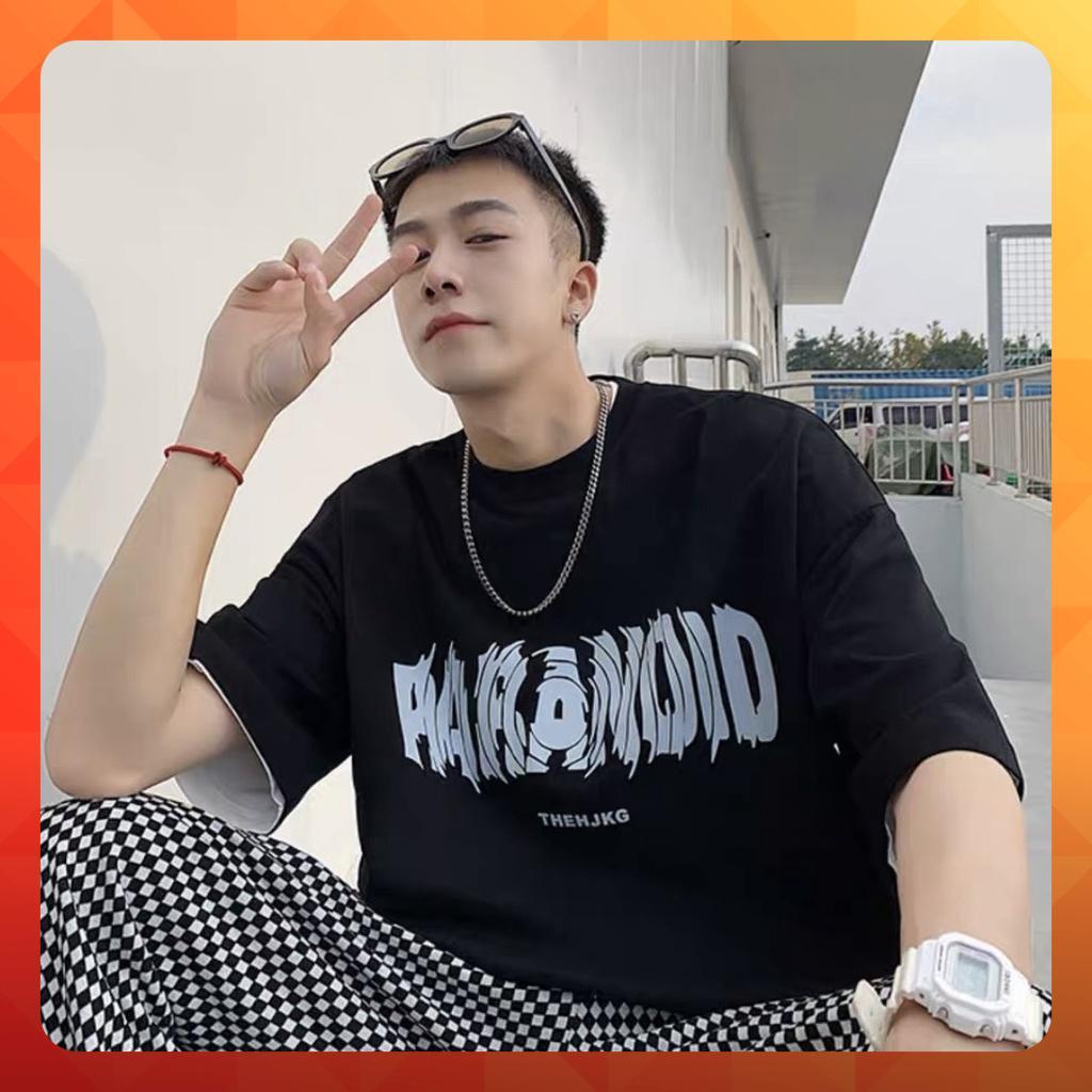 Áo thun tay lỡ form rộng họa tiết in PARANOID - phông ulzzang unisex nam nữ đều mặc được