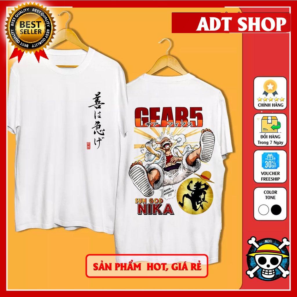 Áo Thun In Hình Monkey D. Luffy Gear 5 Mẫu Áo Trắng và đen Cực Đẹp, Cực Ngầu