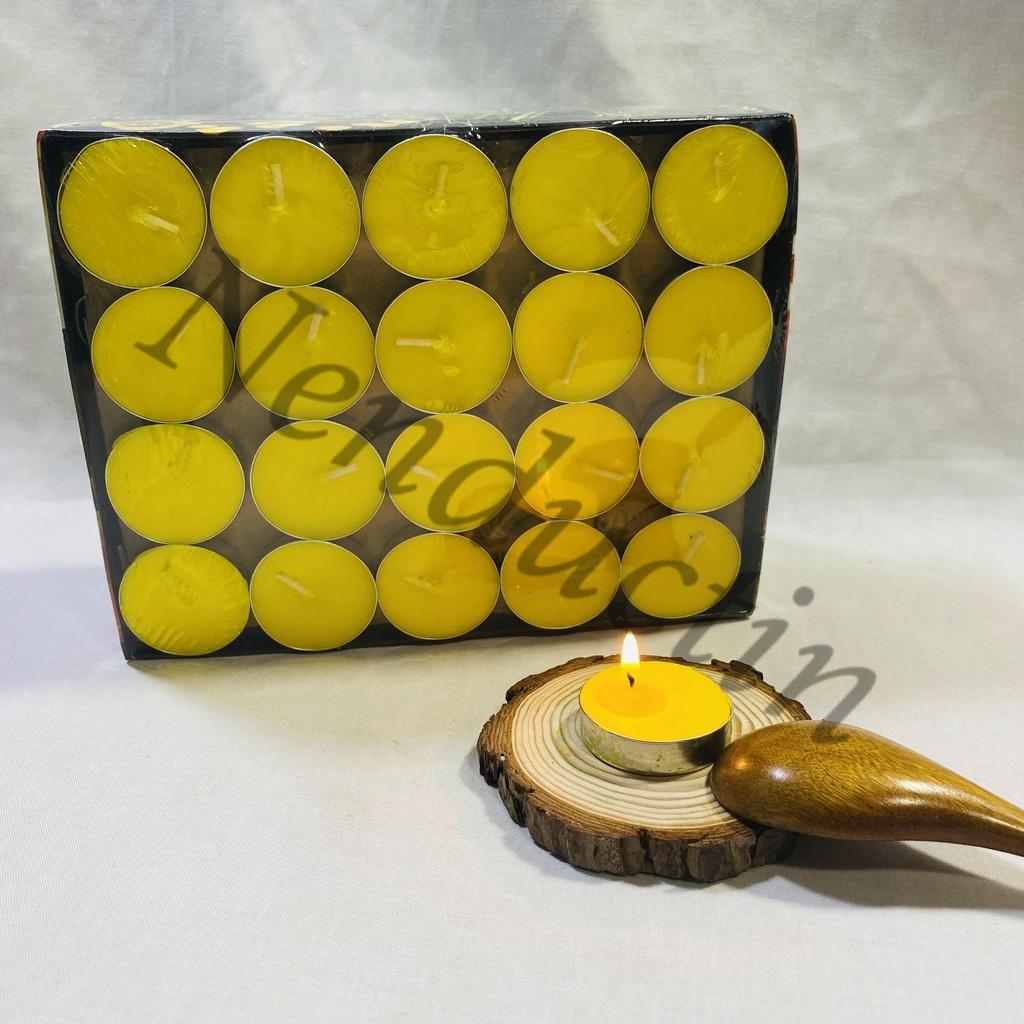 Hộp nến bơ 100 viên Tealight cao cấp không khói không mùi an toàn cho người sử dụng