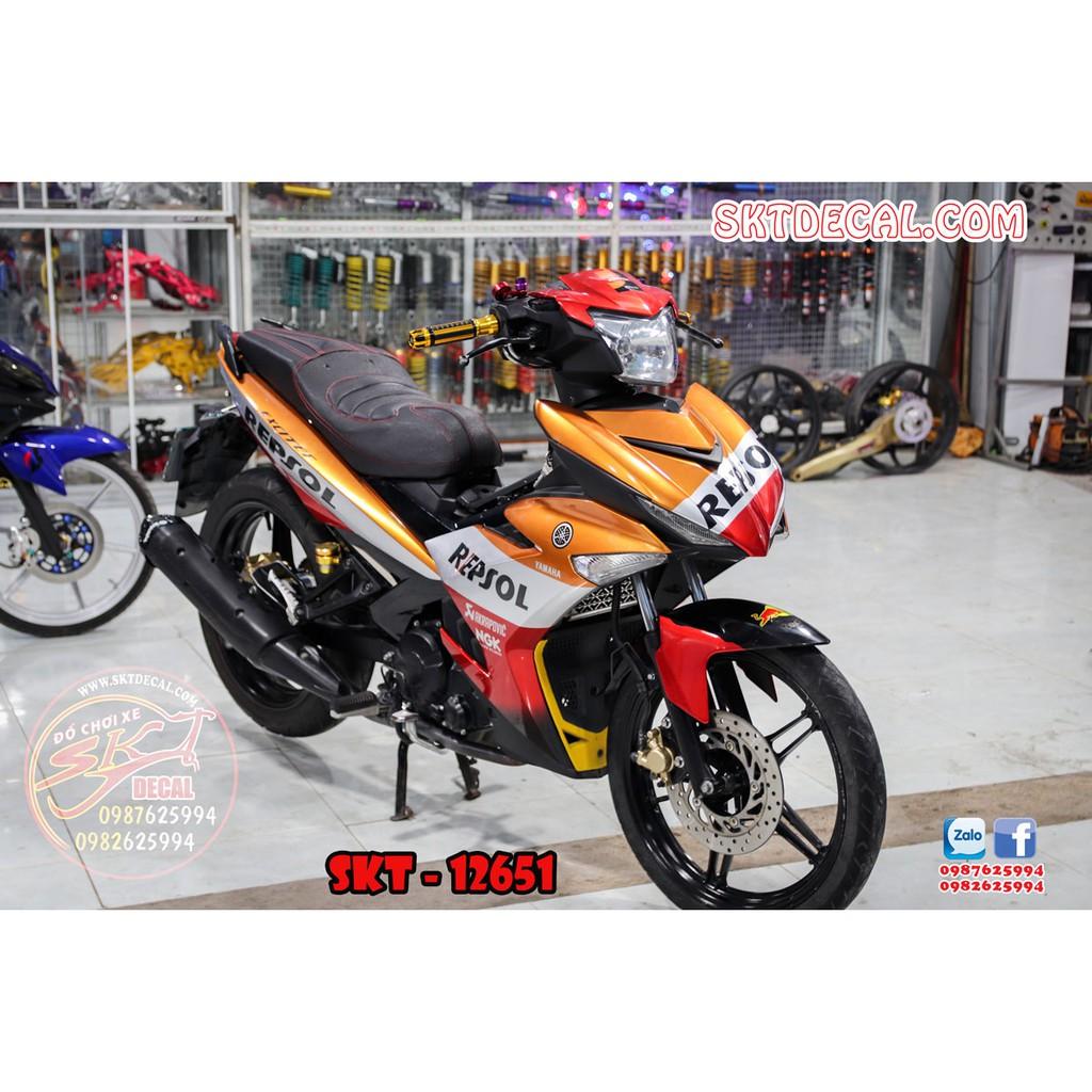 tem trùm dành cho exciter 150 cam bạc repsol candy cao cấp