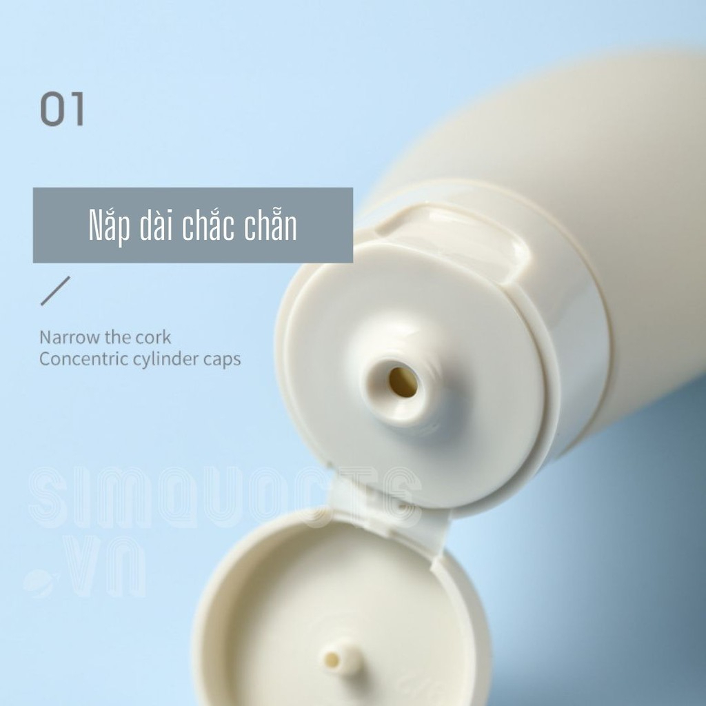 Set 3 Lọ chiết mỹ phẩm, dầu gội du lịch siêu tiện lợi dung tích 60ml kèm túi zip