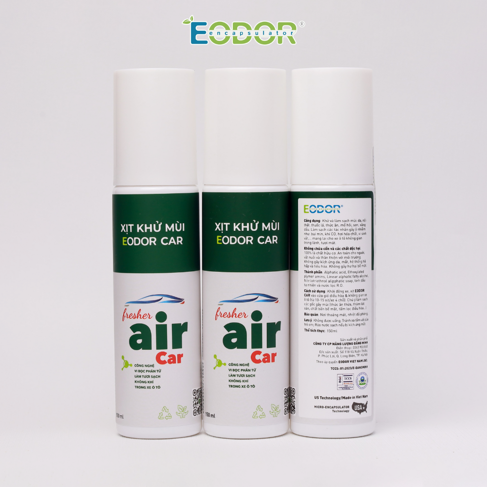 Xịt khử mùi Ô tô cao cấp EODOR CAR 150ml, Công nghệ vi bọc phân tử