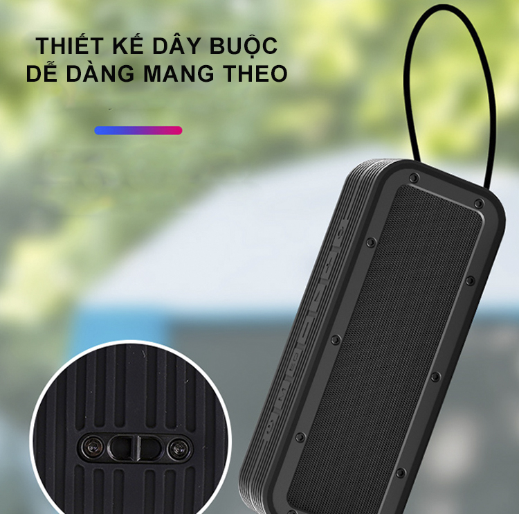 Loa Bluetooth ngoài trời không dây chống nước Bass 50W di động Hỗ trợ Aux TF USB Loa âm thanh nổi siêu trầm - Hàng Chính Hãng PKCB