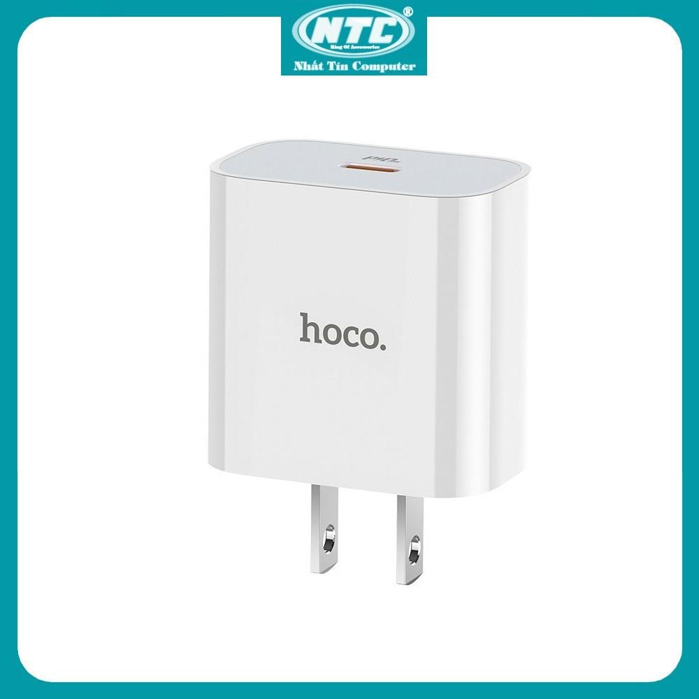 Cốc sạc nhanh chân dẹt Hoco C76 Plus hỗ trợ Type-C PD20W (Trắng) - Nhất Tín Computer