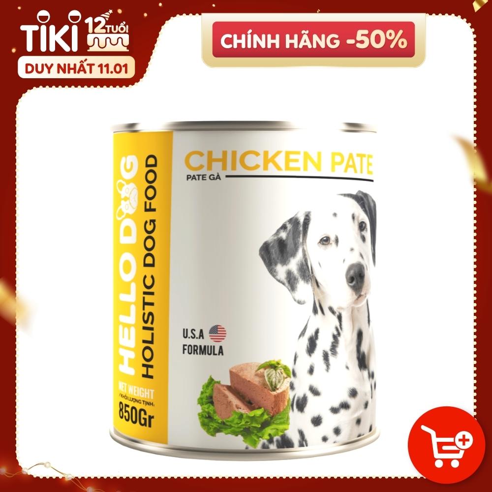 Pate Tươi Dành Cho Tất Cả Các Giống Chó Ở Mọi Độ Tuổi Hương Vị Gà Thơm Ngon Dễ Ăn Bắt Vị - Hello Dog Chicken Pate 850G