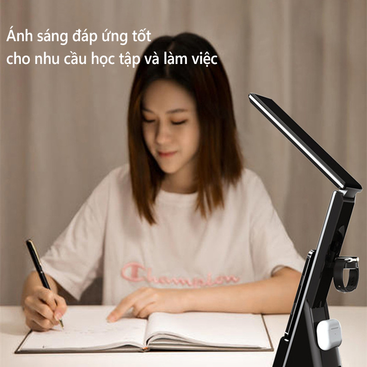 Đèn bàn làm việc kèm sạc không dây  đa chức năng - K1579