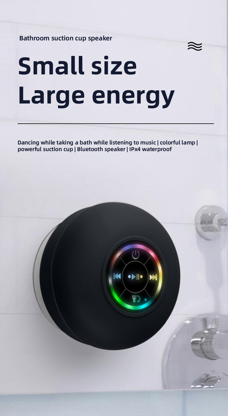 Loa tắm bluetooth chống thấm nước di động với cốc hút và đèn LED 3D Subero Subwwerer Color: Pink Woofer Size/Full-Range Size: Other Set Type: Speaker