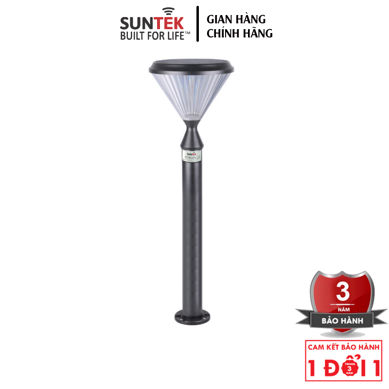 Đèn Sân Vườn Năng Lượng Mặt Trời SUNTEK GD06 - Sáng 20 giờ liên tục | Tự động Bật/Tắt | 2 Chế độ Màu Ánh sáng  | Mặt Tròn | Chống Nước/Bụi | Tuổi thọ bóng LED 50.000 giờ - Hàng Chính Hãng | Bảo hành 3 năm 1 đổi 1