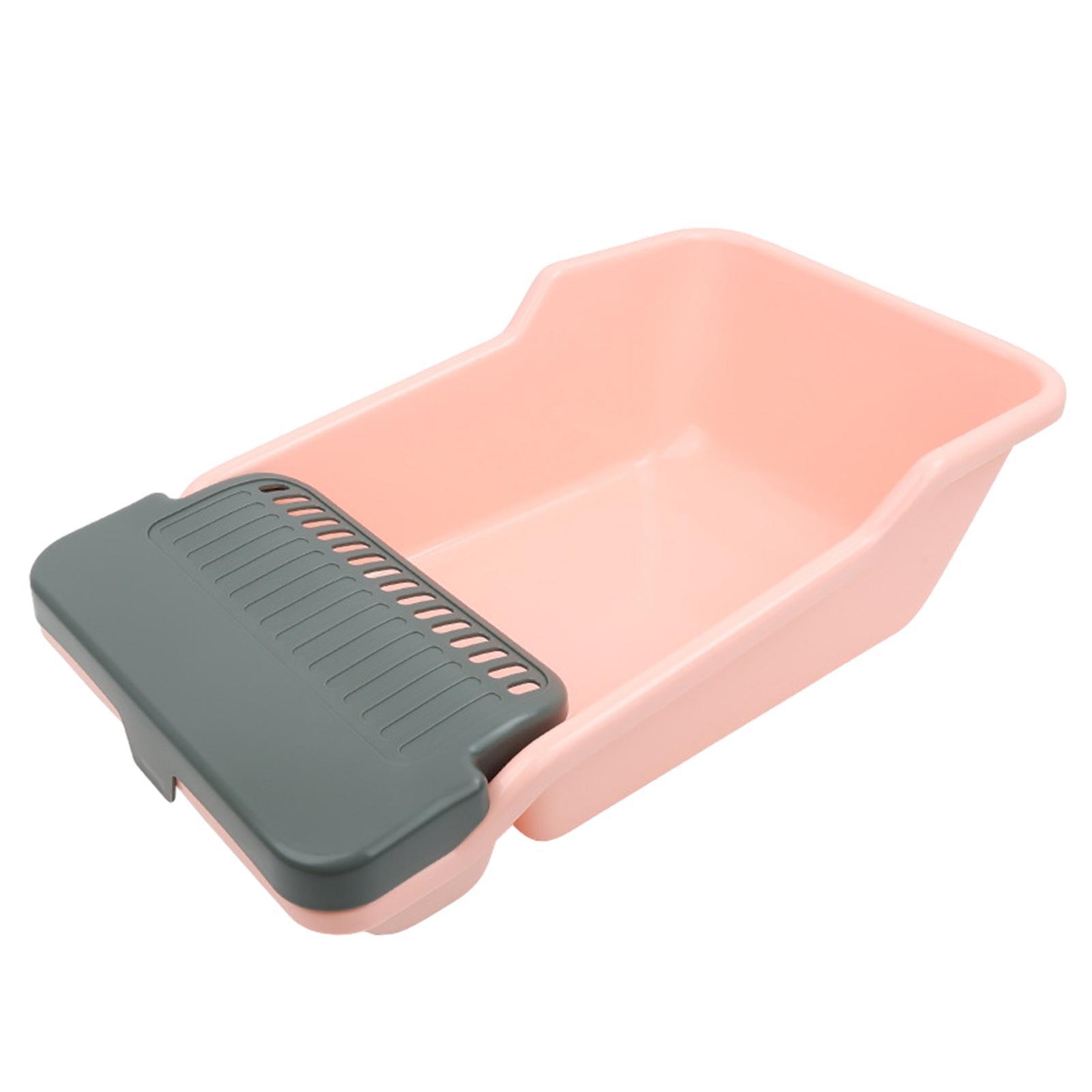 Cat Litter Box Kitten Litter Pan Cat Litter Basin Cat Potty Toilet Large Capacity Heighten Large Space Bedpan for Small Pets Pet Litter Tray