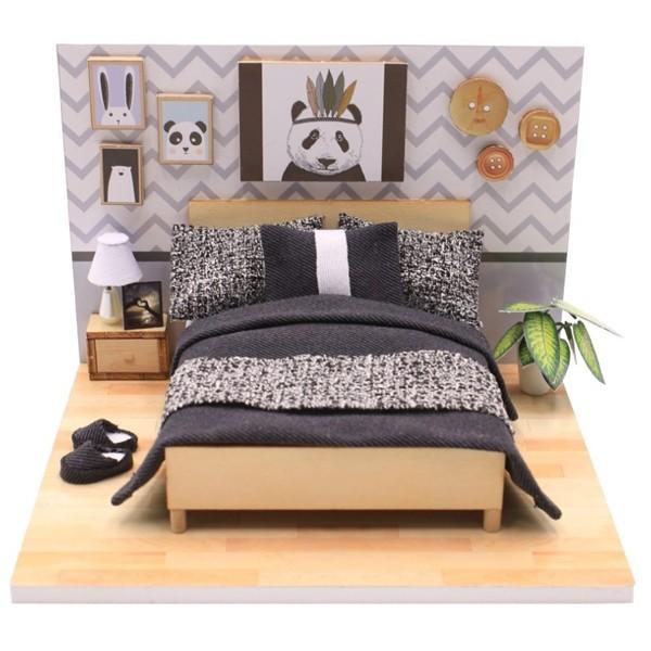 Mô Hình Gỗ Handmade Thế Giới Tí Hon - Phòng Ngủ Panda - PR01