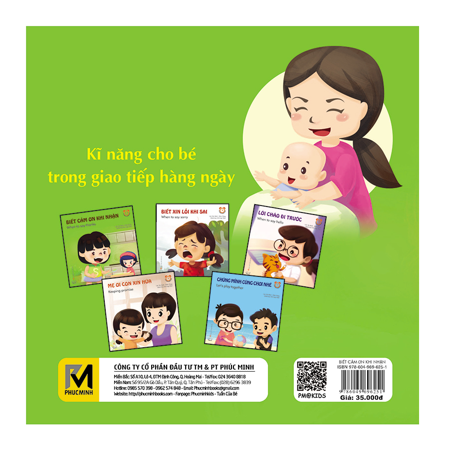 Kĩ Năng Cho Bé Trong Giao Tiếp Hàng Ngày: Biết Cảm Ơn Khi Nhận (Tái Bản)