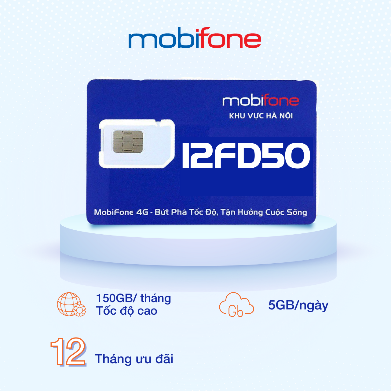 Sim data MOBIFONE chính hãng vào mạng thả ga 12FD50