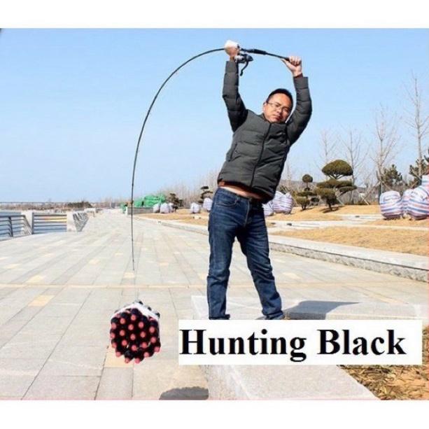 Combo bộ cần câu lure 2 ngọn + máy 3000 bộ máy đứng hunting black cao cấp, máy câu expert full kim loại bộ y hình