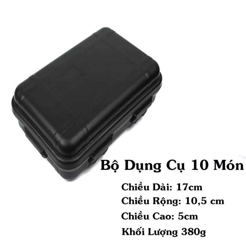 Bộ Dụng Cụ Sinh Tồn SOS 10 Món Có Hộp Nhựa.