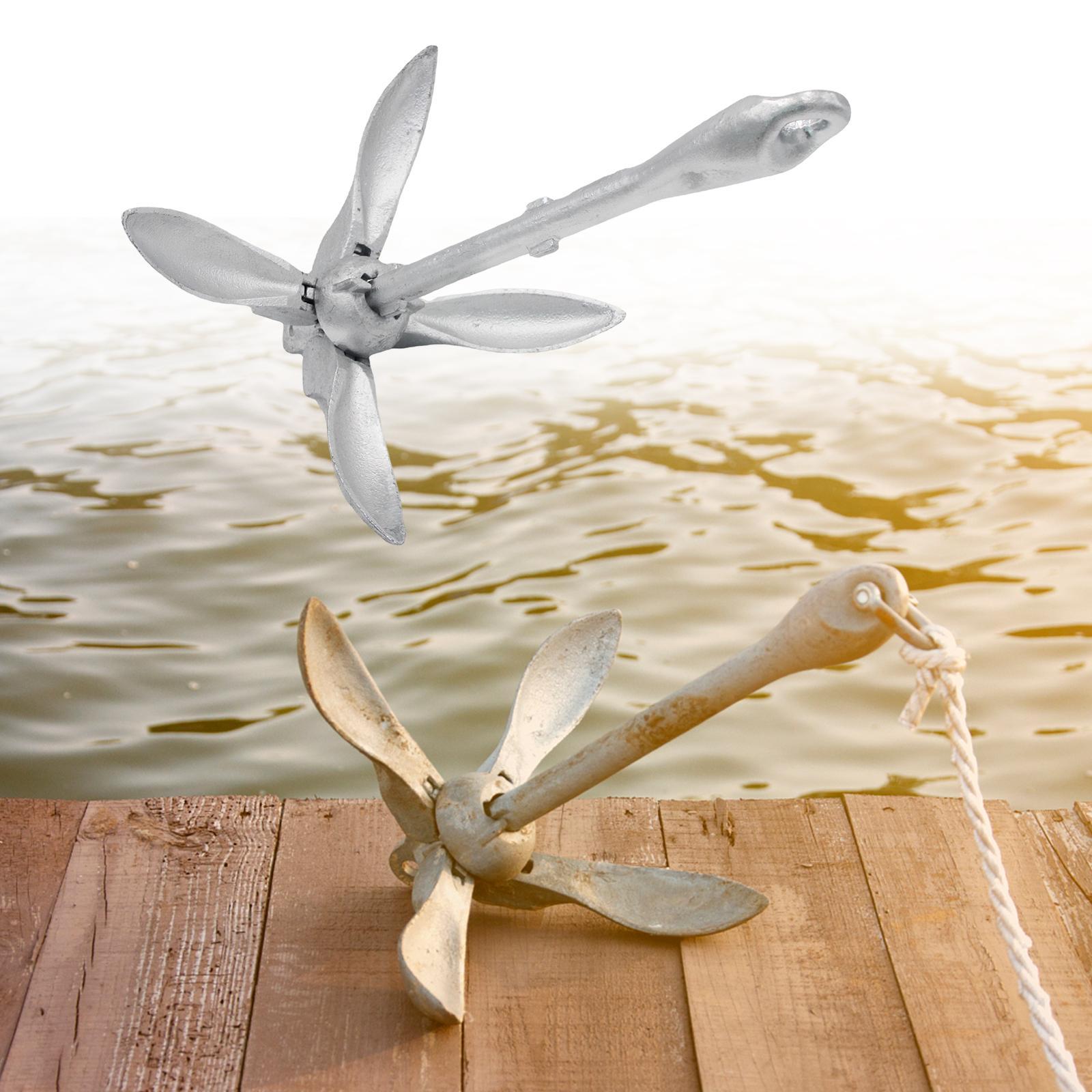 Foldable grapnel boat anchor galvanized sturdy 1.5KG