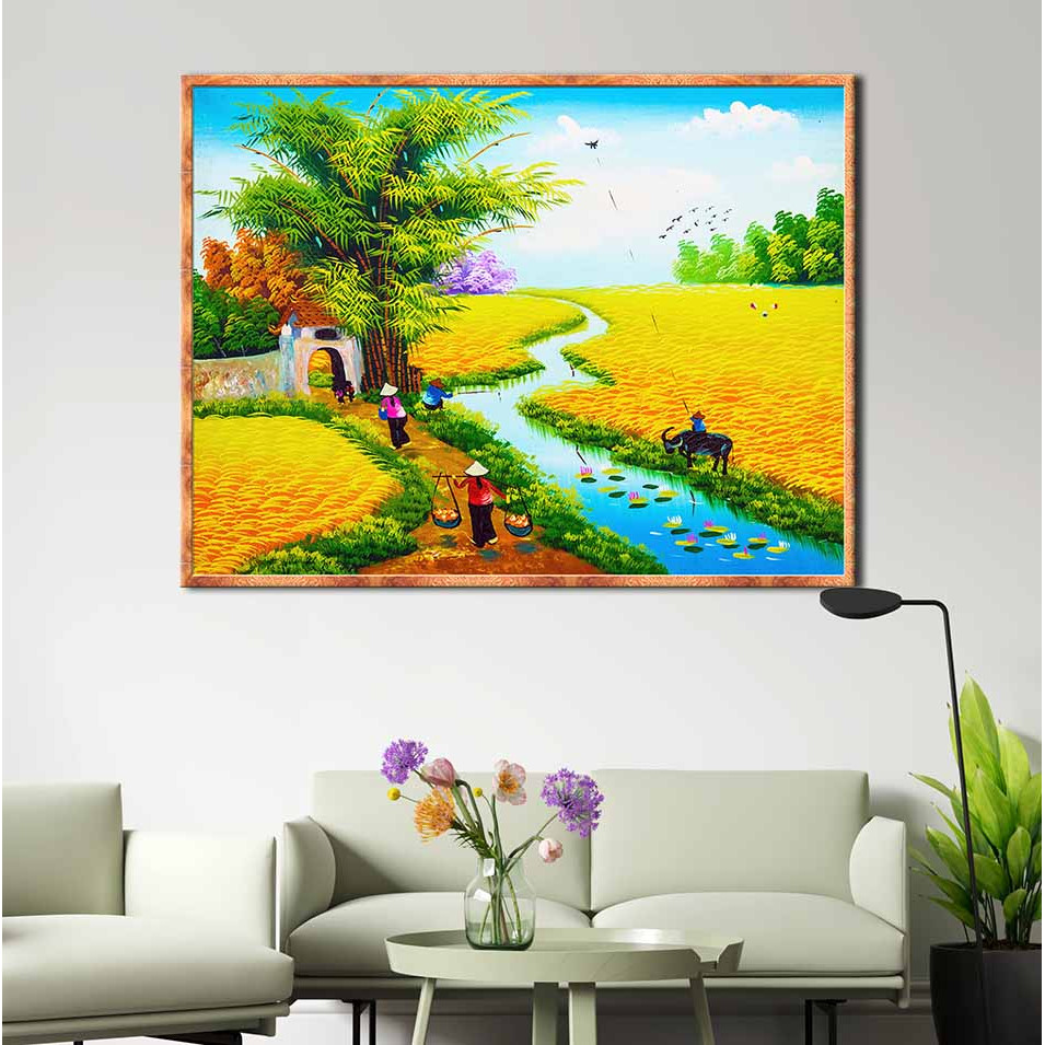 Tranh canvas treo tường làng quê Việt Nam - QVN015