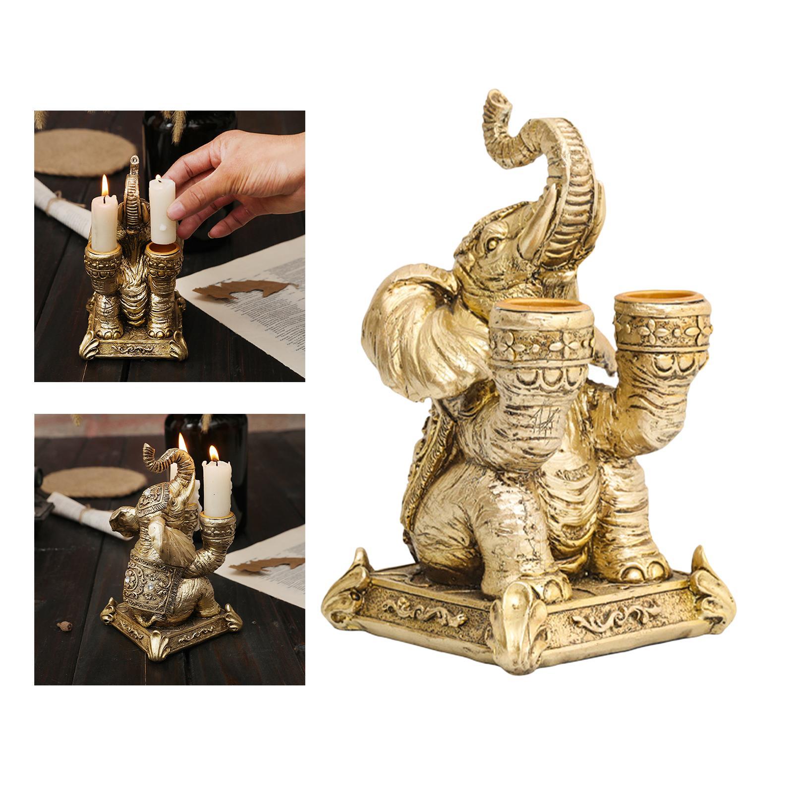 Figurine Candlestick Pillar Candle Holder Desktop Decorative Stand