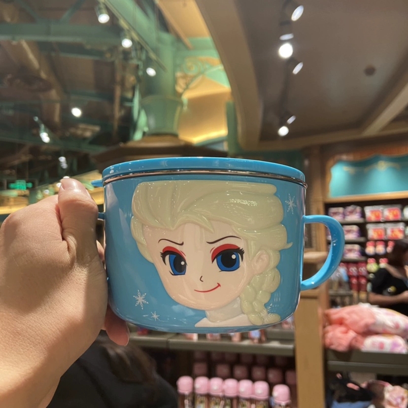 Tô chén ăn giữ nhiệt inox Disney hình Frozen Elsa cao cấp cho trẻ em 620ml