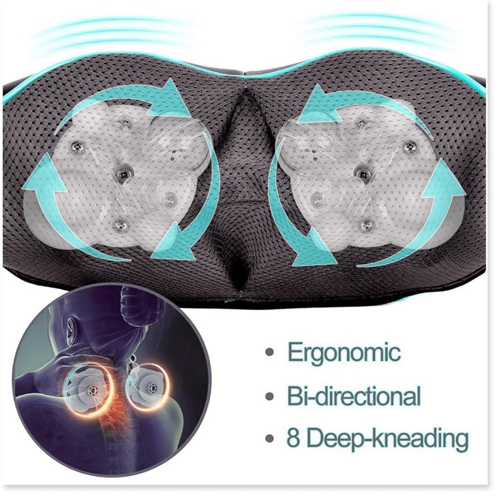 Đai massage Vai Gáy Cổ Giảm mệt mỏi toàn thân USA Shiatsu Back Home & Car nguồn điện nhà và trên ô tô