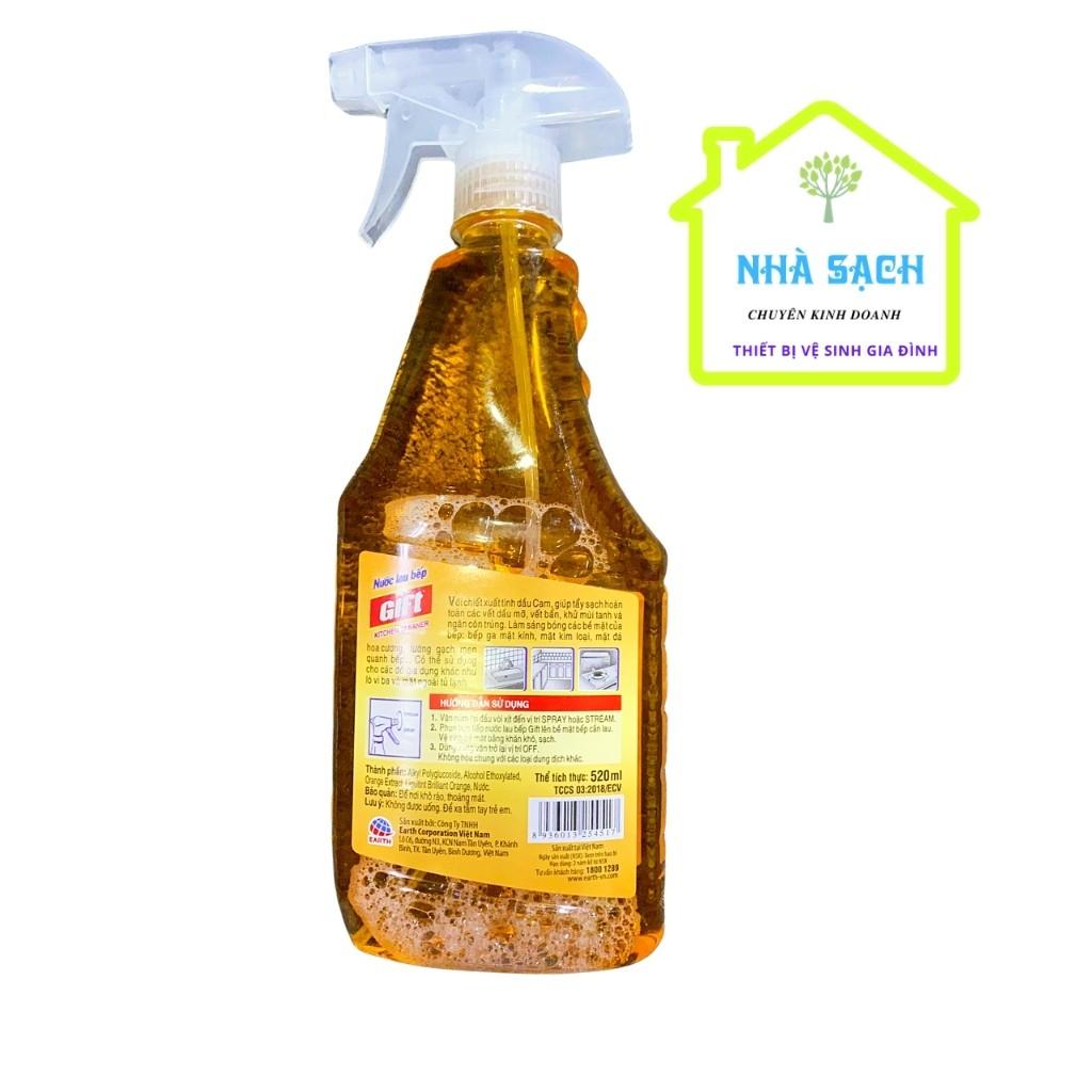 Nước Lau Bếp GIFT Hương Cam 520ml